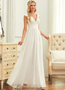 V-neck Dress Tatiana Floor-Length Chiffon Lace Wedding Wedding Dresses A-Line