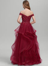 Load image into Gallery viewer, Floor-Length Kaylah With Sequins Off-the-Shoulder Prom Dresses Tulle Ball-Gown/Princess