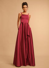 Load image into Gallery viewer, Satin A-Line Square Floor-Length Prom Dresses Neckline Frances