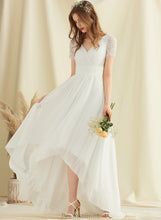 Load image into Gallery viewer, A-Line V-neck Wedding Erin Asymmetrical Wedding Dresses Dress Chiffon Lace