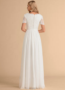 V-neck Wedding Dresses Floor-Length Lace A-Line Sloane Wedding Dress Chiffon