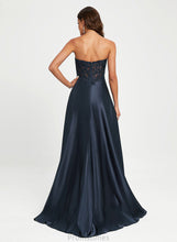 Load image into Gallery viewer, Lace A-Line Satin Sweetheart With Carina Sweep Train Prom Dresses