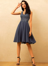 Load image into Gallery viewer, A-Line Prom Dresses Beading Chiffon With Nylah Knee-Length V-neck