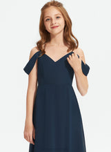 Load image into Gallery viewer, Floor-Length A-Line Chiffon Junior Bridesmaid Dresses Aleah Off-the-Shoulder