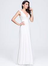 Load image into Gallery viewer, With Pleated Ava V-neck Floor-Length Chiffon A-Line Dress Wedding Dresses Wedding