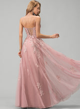 Load image into Gallery viewer, Prom Dresses Ball-Gown/Princess Rosie Floor-Length Lace With Tulle V-neck