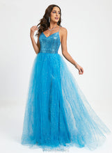 Load image into Gallery viewer, V-neck Prom Dresses Alivia Sequins Ball-Gown/Princess Tulle With Floor-Length