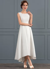 Load image into Gallery viewer, Wedding A-Line Wedding Dresses Square Satin Neckline Dress Scarlet Asymmetrical