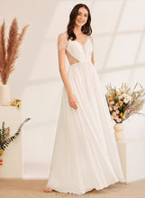 Load image into Gallery viewer, V-neck Lois A-Line Ruffle Dress Floor-Length Wedding Dresses Wedding With