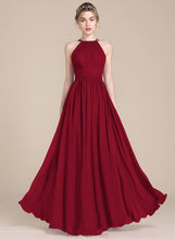 Load image into Gallery viewer, A-Line Viviana With Prom Dresses Scoop Floor-Length Chiffon Ruffle