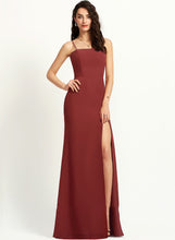 Load image into Gallery viewer, Sheath/Column With Floor-Length Neckline Split Marina Front Square Prom Dresses