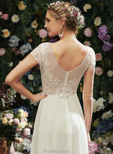 Load image into Gallery viewer, Floor-Length Wedding V-neck Dress A-Line Beading Lace Jordyn Wedding Dresses Sequins With