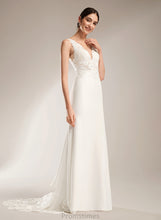 Load image into Gallery viewer, Sequins Sheath/Column Train With Dress V-neck Wedding Wedding Dresses Mara Court