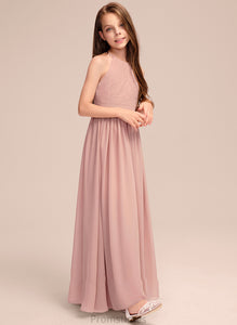 A-Line Ruffle Chiffon With Neck Junior Bridesmaid Dresses Floor-Length Charlotte Scoop