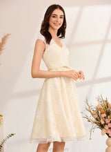 Load image into Gallery viewer, With V-neck Wedding Knee-Length Haylee Dress Wedding Dresses A-Line Lace