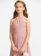 Load image into Gallery viewer, Neckline With Ruffle Scarlet Floor-Length Junior Bridesmaid Dresses Square Chiffon A-Line