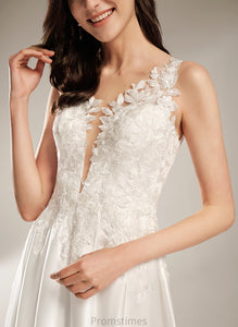 Dress A-Line Wedding With Tea-Length Ingrid Pockets V-neck Wedding Dresses