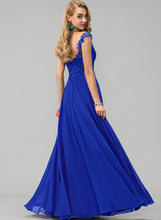 Load image into Gallery viewer, Floor-Length Sequins With Scoop Prom Dresses Chiffon Karlee A-Line