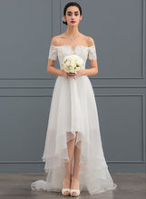 Load image into Gallery viewer, A-Line With Wedding Sequins Evie Organza Dress Wedding Dresses Asymmetrical