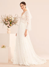 Load image into Gallery viewer, Train Dress Sequins Gwen With A-Line Wedding Dresses V-neck Court Wedding Beading