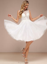 Load image into Gallery viewer, Sequins Wedding With Neck Wedding Dresses Lace Boat Tulle A-Line Dress Willa Knee-Length