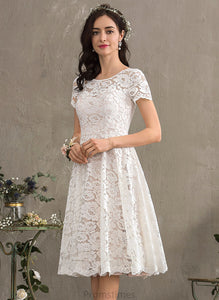 Wedding Dresses Knee-Length Scoop Madalyn Lace Neck A-Line Dress Wedding