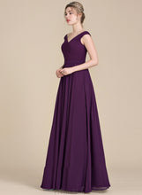 Load image into Gallery viewer, A-Line Kaiya Floor-Length Off-the-Shoulder With Prom Dresses Ruffle Chiffon