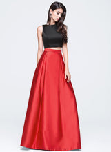 Load image into Gallery viewer, Elsa Satin Ball-Gown/Princess With Neck Prom Dresses Pockets Floor-Length Scoop