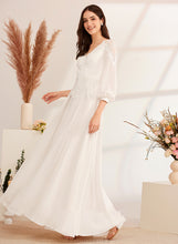 Load image into Gallery viewer, V-neck A-Line Wedding Dress Wedding Dresses Shaylee Lace Floor-Length With