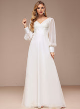 Load image into Gallery viewer, V-neck Wedding Chiffon Laurel A-Line Lace Sequins Floor-Length Dress Wedding Dresses With