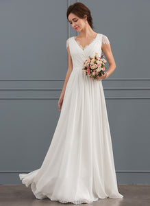 V-neck Wedding Dresses Dress A-Line Lace Rachel With Wedding Floor-Length Chiffon Ruffle