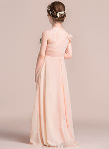 Junior Bridesmaid Dresses Floor-Length Alena Ruffle With Chiffon A-Line One-Shoulder