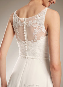 Wedding Dresses With Illusion Dress Sequins Sweep Lace A-Line Wedding Jacquelyn Train