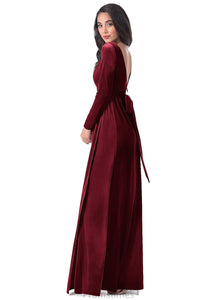 Kiley Natural Waist Straps A-Line/Princess Sleeveless Floor Length Bridesmaid Dresses