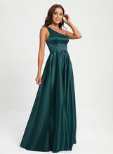 Load image into Gallery viewer, Beading Prom Dresses Kayleigh A-Line Satin One-Shoulder Floor-Length With