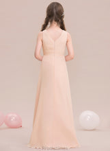 Load image into Gallery viewer, Junior Bridesmaid Dresses Jimena With Ruffle A-Line Floor-Length V-neck Chiffon