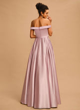 Load image into Gallery viewer, Off-the-Shoulder Floor-Length Satin A-Line Prom Dresses Alejandra