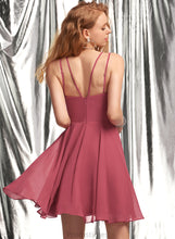 Load image into Gallery viewer, V-neck Short/Mini Chiffon Prom Dresses A-Line With Abigail Ruffle