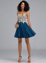 Load image into Gallery viewer, Alana Short/Mini With A-Line Beading Chiffon Lace V-neck Prom Dresses