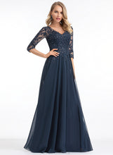 Load image into Gallery viewer, Sara A-Line Prom Dresses Chiffon With Floor-Length Sequins Lace V-neck