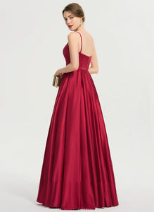 Gertie Square Prom Dresses Satin Neckline A-Line Floor-Length