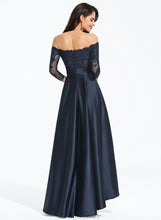 Load image into Gallery viewer, Sequins A-Line Asymmetrical Satin Ruffle With Prom Dresses Off-the-Shoulder Evelyn