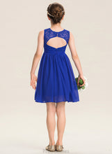 Load image into Gallery viewer, Jimena Scoop A-Line Knee-Length Neck Junior Bridesmaid Dresses Lace Chiffon