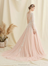 Load image into Gallery viewer, Dress Train Wedding Dresses Lace Neck Court Tulle Jaylee Scoop Ball-Gown/Princess Wedding