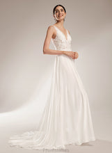 Load image into Gallery viewer, Court Train Wedding Wedding Dresses Miya Sequins With A-Line Dress Beading V-neck