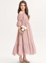 Load image into Gallery viewer, Neckline Chiffon Sal With Junior Bridesmaid Dresses Lace Ruffle A-Line Ankle-Length Square