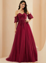 Load image into Gallery viewer, Sweep Sequins Julia Prom Dresses Ball-Gown/Princess Sweetheart Train Tulle With