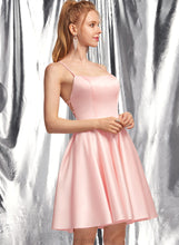 Load image into Gallery viewer, Dulce Square Prom Dresses A-Line Neckline Short/Mini Satin