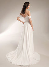 Load image into Gallery viewer, Wedding Dresses With Pleated Dress Train Court Catalina Off-the-Shoulder A-Line Wedding