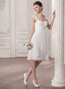 Knee-Length Sweetheart A-Line Ruffle Diana Dress With Wedding Wedding Dresses Chiffon